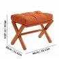 Folding Upholstered Ottoman Stool with Bamboo X-Leg â Compact Footrest for Living Room or Bedroom