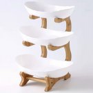 3-Tier Serving Tray with Wooden Stand – Modern Fruit, Snack & Candy Organizer 3-Tier Serving Tray with Wooden Stand – Modern Fruit, Snack & Candy Organizer