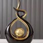 Nordic Abstract Ceramic Sculpture â Modern Black & Gold Feng Shui Home Decor Statue