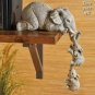Cute Elephant Family Resin Figurines 3-Piece Set Hanging Elephant Home Decor