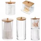 5pcs Acrylic Storage Jar Set with Bamboo Lid Makeup Organizer Cotton Pad and Swab Holder 5pcs Acrylic Storage Jar Set with Bamboo Lid Makeup Organizer Cotton Pad and Swab Holder
