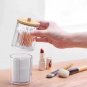 5pcs Acrylic Storage Jar Set with Bamboo Lid Makeup Organizer Cotton Pad and Swab Holder