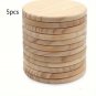 5pcs Wooden Round Coaster Set with Non-Slip Silicone Dots, Heat-Resistant Drink Coasters