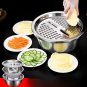 3-Piece Stainless Steel Vegetable Slicer & Washing Bowl Set with Drain Basket