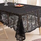 Black French Lace Tablecloth with Floral Pattern – Elegant Dining & Living Room Decor