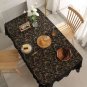Black French Lace Tablecloth with Floral Pattern &acirc;�� Elegant Dining & Living Room Decor