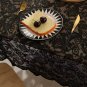 Black French Lace Tablecloth with Floral Pattern &acirc;�� Elegant Dining & Living Room Decor