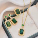 Emerald Green Zircon Jewelry Set – Ring, Earrings & Necklace, 3-Piece Women’s Set Emerald Green Zircon Jewelry Set – Ring, Earrings & Necklace, 3-Piece Women’s Set