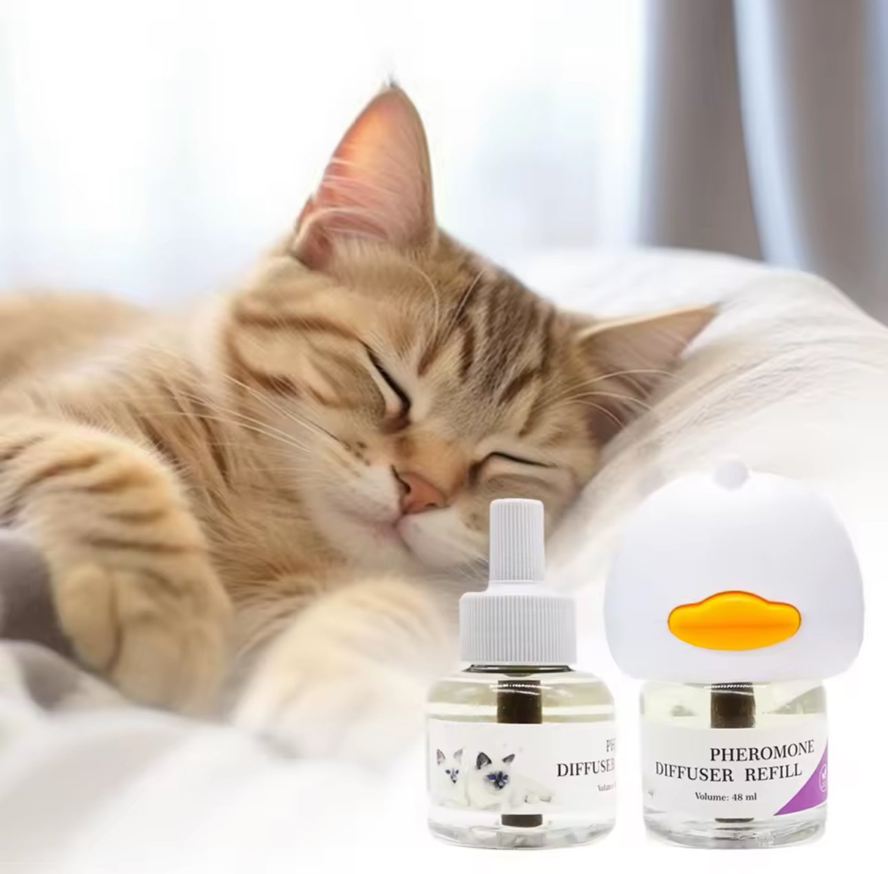 Cat Calming Pheromone Diffuser Plug-In with Refills for Indoor Cats Stress Support