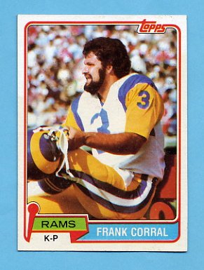 1981 Topps Football #045 Frank Corral - Los Angeles Rams