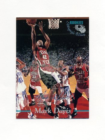 1995 Classic Basketball Silver Signatures 046 Mark Davis Texas Tech Minnesota Timberwolves