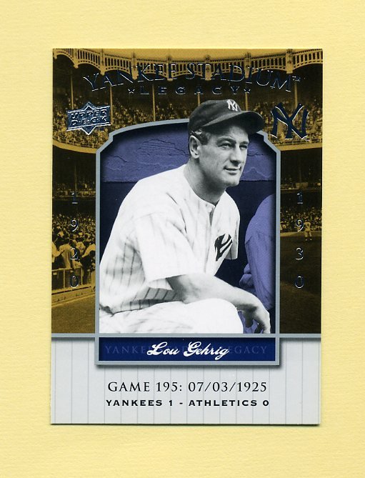 2008 Upper Deck Yankee Stadium Legacy Collection 0195 Lou Gehrig New