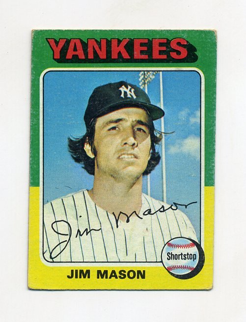 1975 Topps Baseball #136 Jim Mason - New York Yankees