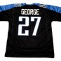 Men Eddie George CUSTOM STITCHED Unsigned Football Jersey Blue
