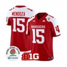Men's Indiana Hoosiers #15 Fernando Mendoza 2025 Rose Bowl Red White Stitched Jersey