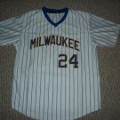 Men AVASAIL GARCIA Milwaukee Brewers Pinstripe Throwback Pullover Sewn New Baseball Jersey