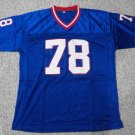Men BRUCE SMITH Unsigned Custom Buffalo Bills Blue Sewn New Football Jersey