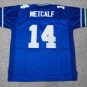Men DK METCALF Seattle Seahawks Unsigned Custom Old Style Blue Sewn New Football Jersey