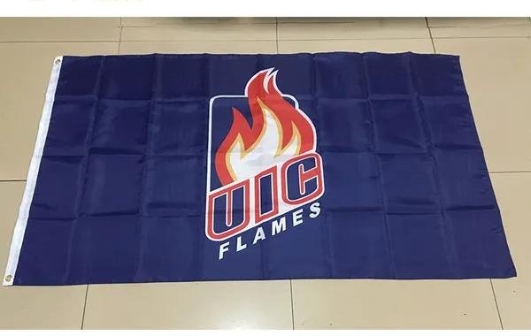 NCAA UIC Flames Flag 3*5ft (90cm*150cm) Polyester flag