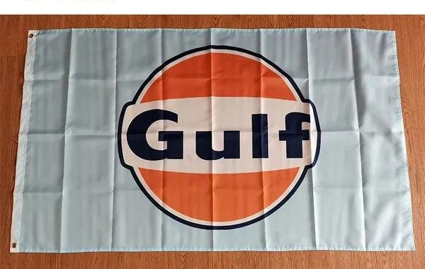 Gulf Oil Flag Light Bule Background 3*5ft (90cm*150cm) Polyester flag