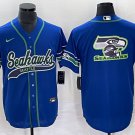 Men’s Seattle Seahawks Big Logo Blue With Patch Cool Base Jersey Men’s Seattle Seahawks Big Logo Blue With Patch Cool Base Jersey