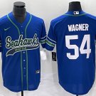 Men’s Seattle Seahawks #54 Bobby Wagner Blue With Patch Baseball Jersey Men’s Seattle Seahawks #54 Bobby Wagner Blue With Patch Baseball Jersey