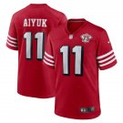 Men’s San Francisco 49ers #11 Brandon Aiyuk 2021 Scarlet 75th Anniversary Jersey Men’s San Francisco 49ers #11 Brandon Aiyuk 2021 Scarlet 75th Anniversary Jersey