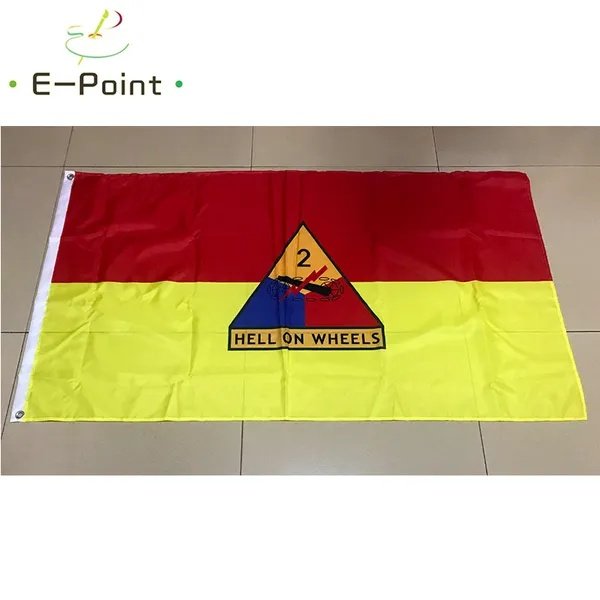USA 2nd Armored Division Flag 3ft*5ft (90*150cm) Size Christmas