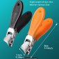 Open-mouth Nail Clipper with Anti-splash Design - Orange beveled nail clippers