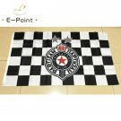 Serbia FK Partizan Flag stripe 3*5ft (90cm*150cm) Polyester flags Banner