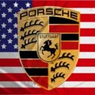 Porsche & USA Landscape Flag 3X5 Ft Polyester Banner USA 90x150cm