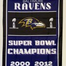 Baltimore Ravens Super Bowl Championship Banner Flag Wall Art