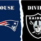New England Patriots and Las Vegas Raiders Divided Flag 3x5ft