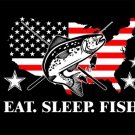 Eat. Sleep. Fish Flag Memorable flag 90x150cm 3x5ft & Flag 100D Eat. Sleep. Fish Flag Memorable flag 90x150cm 3x5ft & Flag 100D
