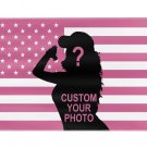Custom American Pink Flag Tapestry With Photo &Text 3x5 FT, 90x150cm Custom American Pink Flag Tapestry With Photo &Text 3x5 FT, 90x150cm
