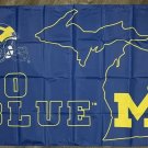 Michigan Wolverines Flag 3x5 ft Sports State Blue Banner Man-Cave Garage Michigan Wolverines Flag 3x5 ft Sports State Blue Banner Man-Cave Garage