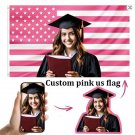 Custom Pink USA Flag 3x5 Ft Personalized American Flag Print 3x5 FT Custom Pink USA Flag 3x5 Ft Personalized American Flag Print 3x5 FT