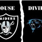 Las Vegas Raiders and Carolina Panthers Divided Flag 3x5ft Las Vegas Raiders and Carolina Panthers Divided Flag 3x5ft