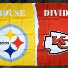 Pittsburgh Steelers vs Kansas City Chiefs House Divided Flag 3x5 ft Banner Pittsburgh Steelers vs Kansas City Chiefs House Divided Flag 3x5 ft Banner