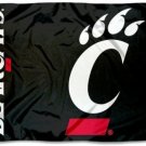 Cincinnati Bearcats Black Flag 3X5ft Banner USA Polyester with 2 Brass Grommets