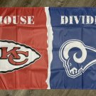 Kansas City Chiefs vs Los Angeles Rams House Divided Flag 3x5 ft Banner Kansas City Chiefs vs Los Angeles Rams House Divided Flag 3x5 ft Banner