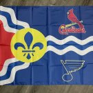 St. Louis Cardinals Blues Flag 3x5 ft Sports Banner Man-Cave Garage Bar St. Louis Cardinals Blues Flag 3x5 ft Sports Banner Man-Cave Garage Bar