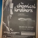 The Chemical Brothers 1997 Hammerstein Ballroom NYC Newspaper Concert Poster AD The Chemical Brothers 1997 Hammerstein Ballroom NYC Newspaper Concert Poster AD