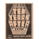 TEN YEARS AFTER ZZ TOP 1974 MSG NYC Newspaper Concert AD