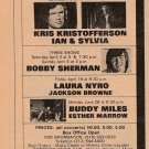 Laura Nyro Jackson Browne Buddy Miles PG&E 1971 Newspaper Concert AD