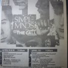 Simple Minds The Call 1986 Greek Theatre Newspaper Concert Poster AD