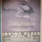 TORI AMOS 1998 Irving Plaza NYC Newspaper Concert Poster AD TORI AMOS 1998 Irving Plaza NYC Newspaper Concert Poster AD