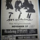 David Bowie Tin Mchine 1991 Academy NYC Newspaper Concert Poster AD