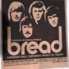 Bread 1972 Carnegie Hall NYC Newspaper Concert AD