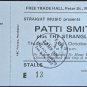 Patti Smith & The Stranglers Unused UK Concert Ticket 1976